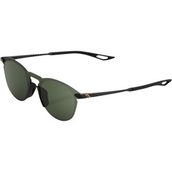 100% Legere Sunglasses Round Matte Black size  Gray Green