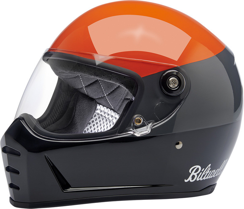 Biltwell Lane Splitter Helmet Gloss Podium Orange Gray Black