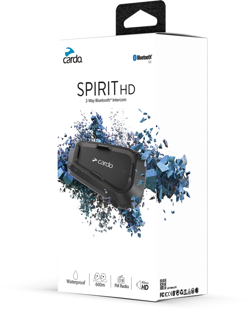  Cardo Systems Spirit Motorcycle Bluetooth Communication Headset  - Black, Single Pack : Automotive