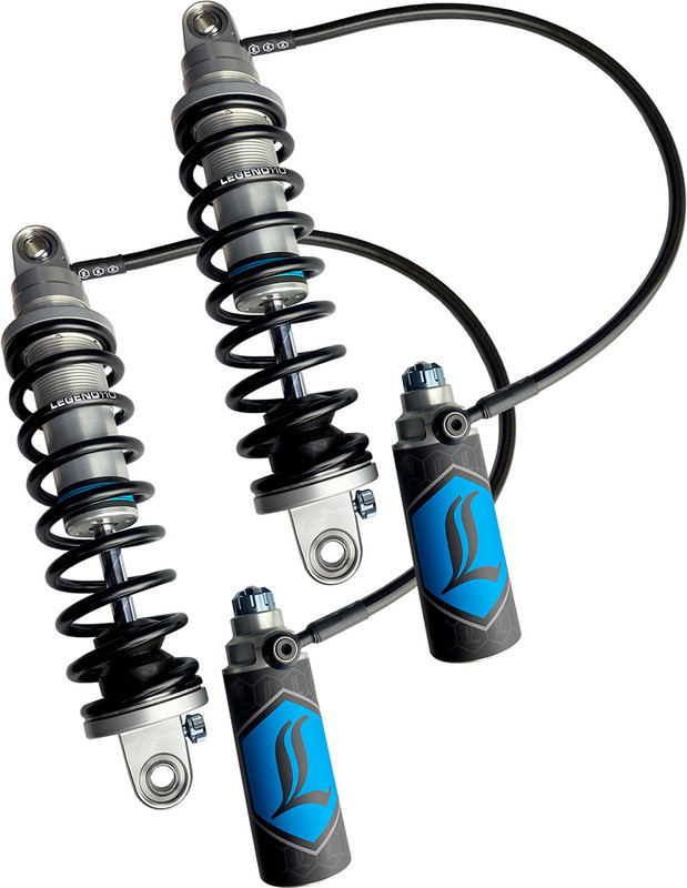 Legend Suspension REVO ARC Remote Reservoir Heavy-Duty Clear Shocks Harley Touring 14" '99-'08 - 1310-1929
