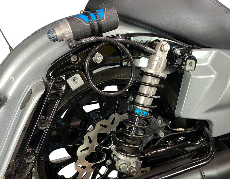 Legend Suspension REVO ARC Remote Reservoir Heavy-Duty Clear Shocks Harley Touring 14" '99-'08 - 1310-1929