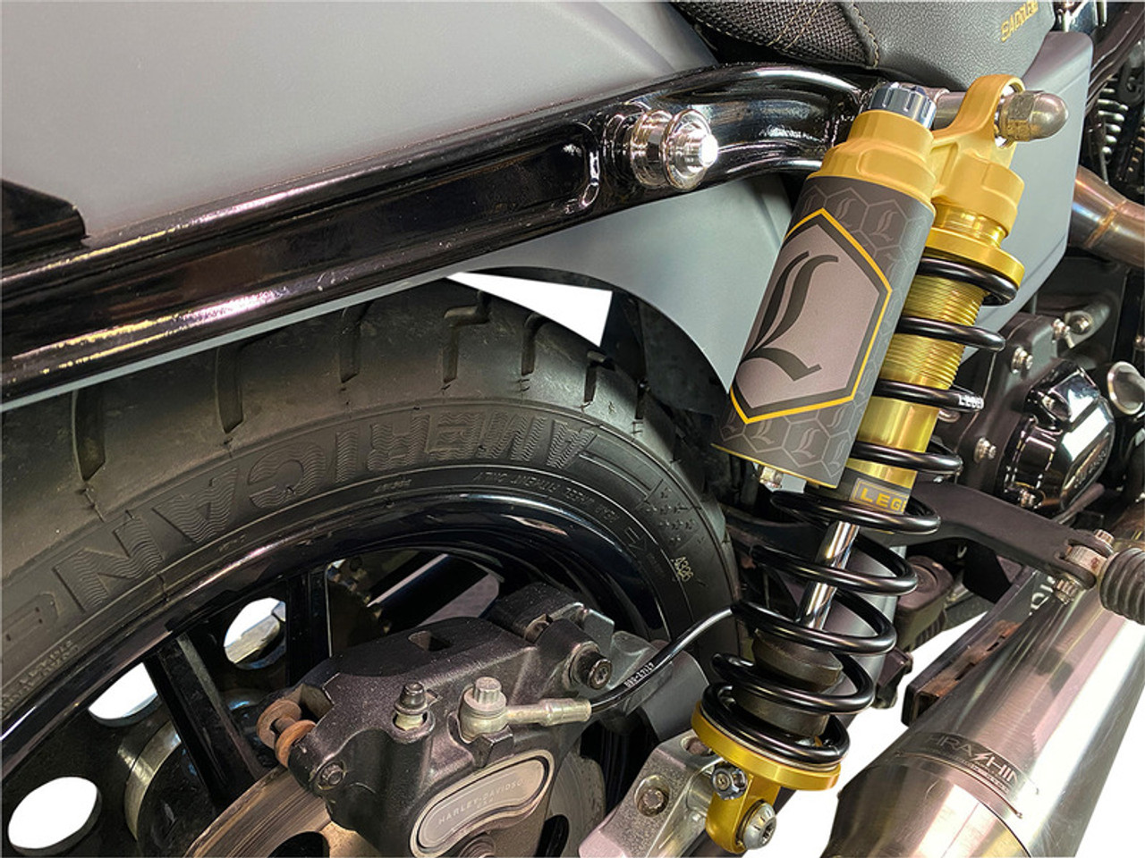 Legend Suspension REVO ARC Piggyback Gold Shocks Harley FXR 14" '84'00