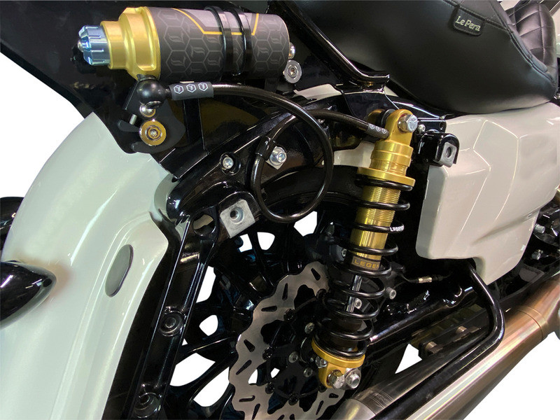 Legend Suspension REVO ARC Remote Reservoir Gold Heavy-Duty Shocks Harley Touring 13" '99-'08 - 1310-1903