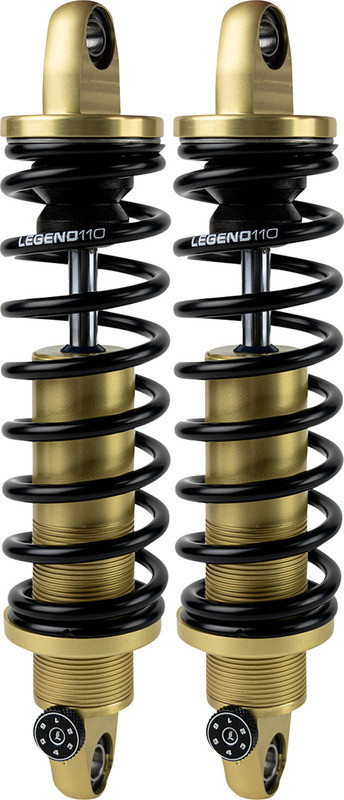 Legend Suspension REVO-A Adjustable Gold Shocks Harley Dyna 12" '91-'17 - 1310-1742