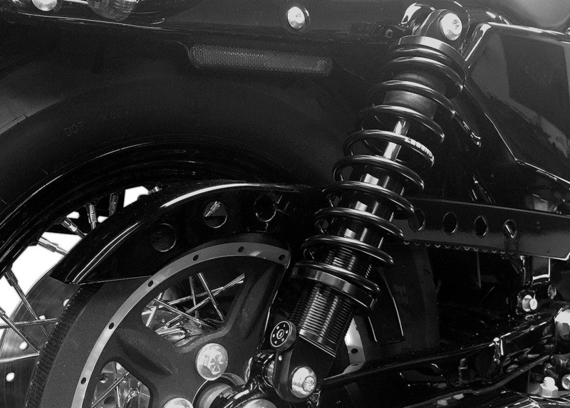 Legend Suspension REVO-A Adjustable Black Shocks Harley Sportster 12" '04-'22 - 1310-1118