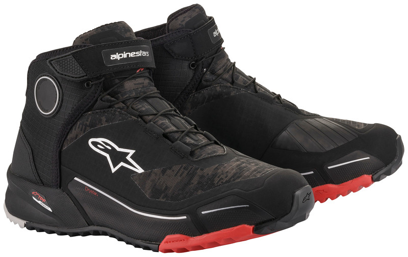Alpinestars CR-X Drystar Black Camo Red Riding Shoe