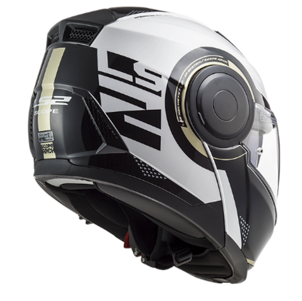 LS2 Horizon Arch Gloss White Titanium Modular Helmet
