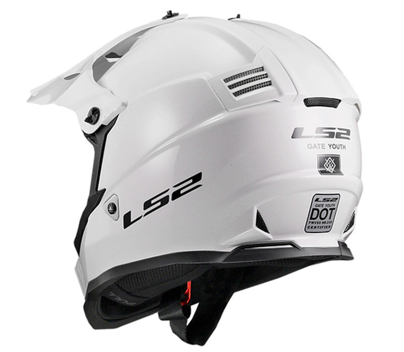 LS2 Gate Solid Gloss White Helmet