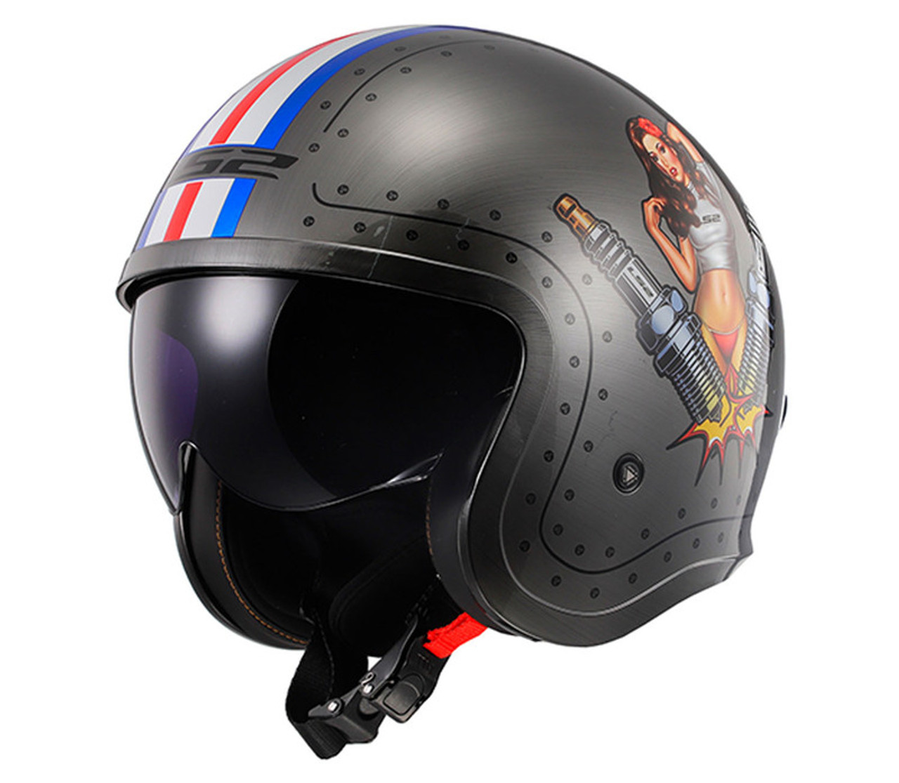 LS2 Spitfire Spark Brushed Alloy Helmet