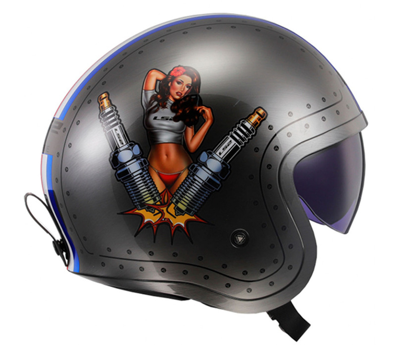 LS2 Spitfire Spark Brushed Alloy Helmet