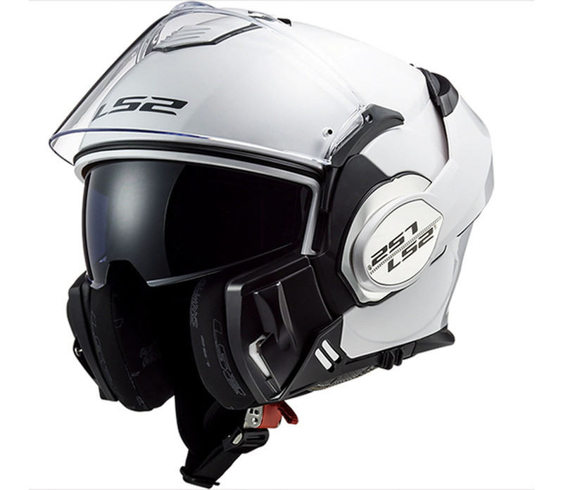 LS2 Valiant Solid Gloss White Modular Helmet