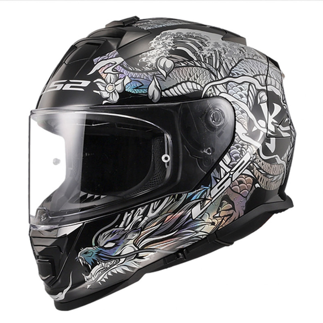 LS2 Assault Warrior Krome Silver Black Helmet