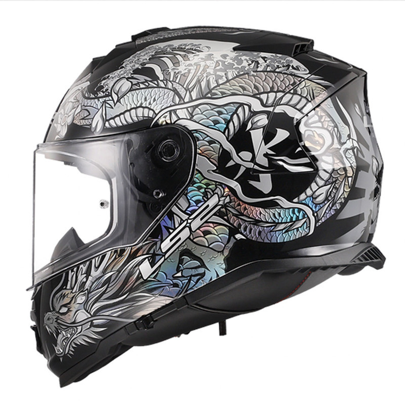 LS2 Assault Warrior Krome Silver Black Helmet
