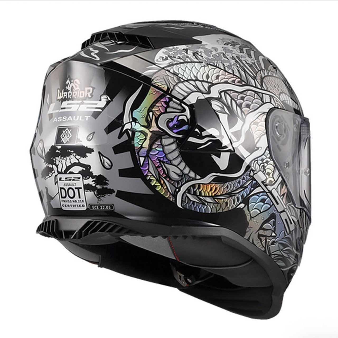 LS2 Assault Warrior Krome Silver Black Helmet