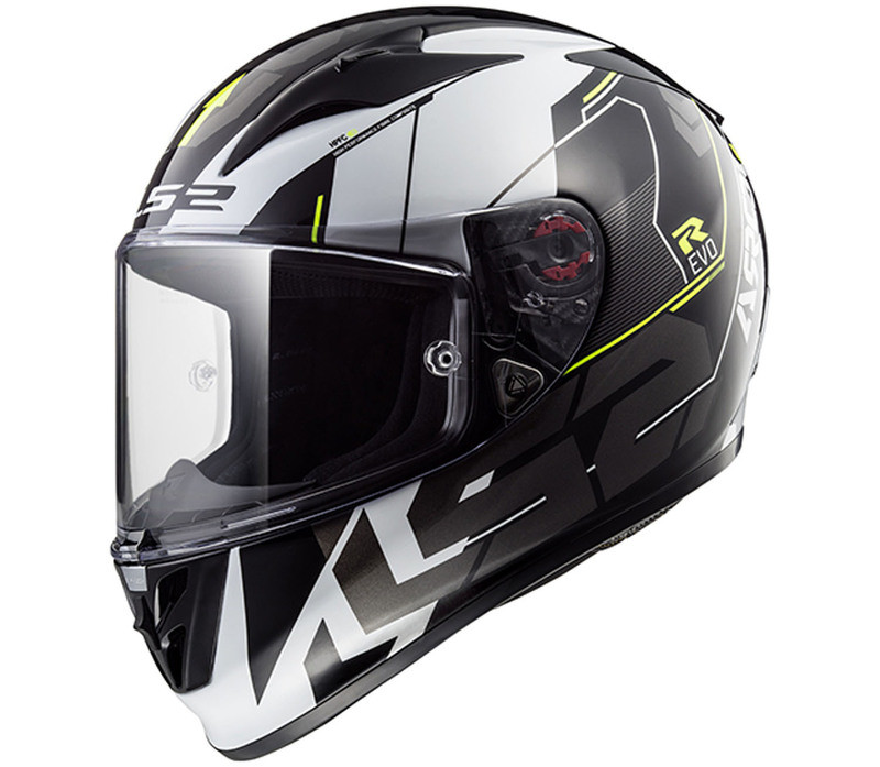 LS2 Arrow EVO Techno Black Blue Hi-Vis Yellow Helmet