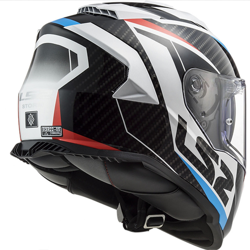 LS2 Assault Racer White Red Blue Helmet