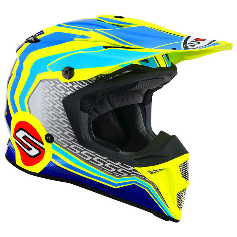 Suomy MX Speed Pro Forward Blue Yellow Helmet - Speed Addicts
