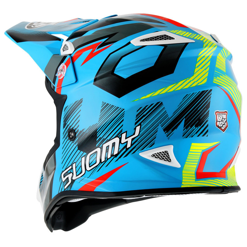 Suomy MX Jump Unleashed Cyan Yellow Gray Helmet - Speed Addicts