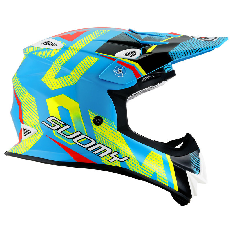 Suomy MX Jump Unleashed Cyan Yellow Gray Helmet - Speed Addicts