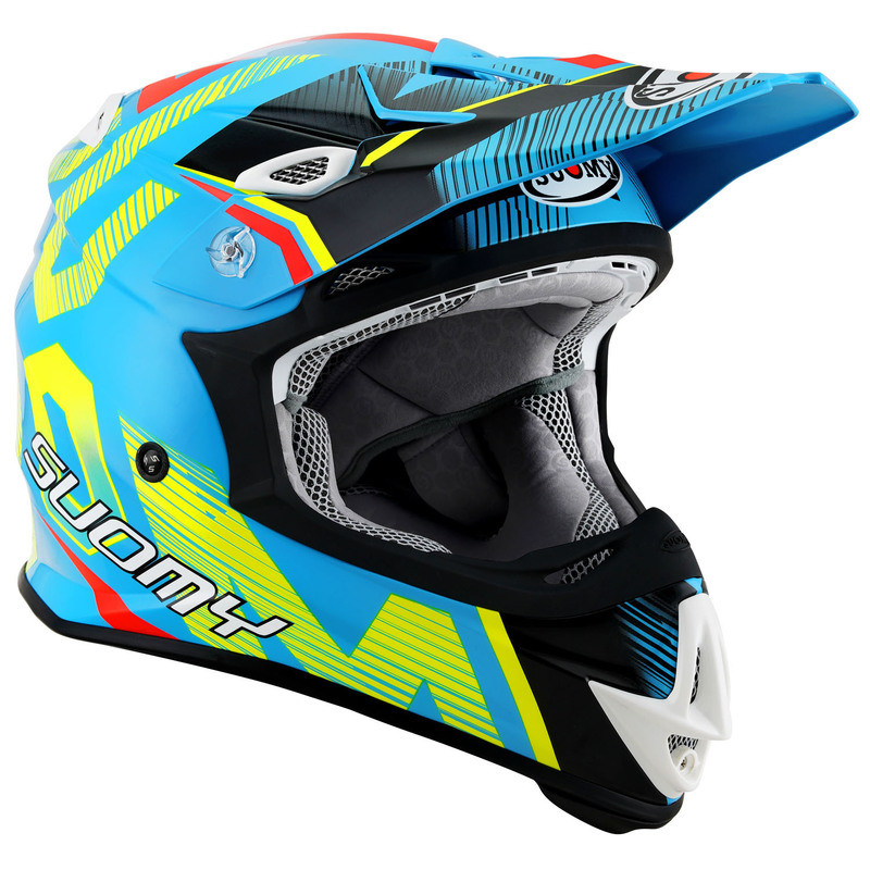 Suomy MX Jump Unleashed Cyan Yellow Gray Helmet - Speed Addicts