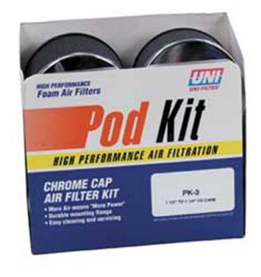 Uni High Flow Chrome Filter Kit 1- 1/2" - PK-3