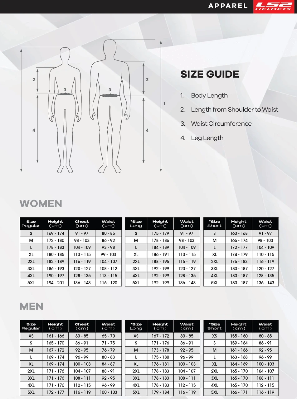 Ls2 Size Chart LS2 Riva Mens Black Jacket - Speed Addicts