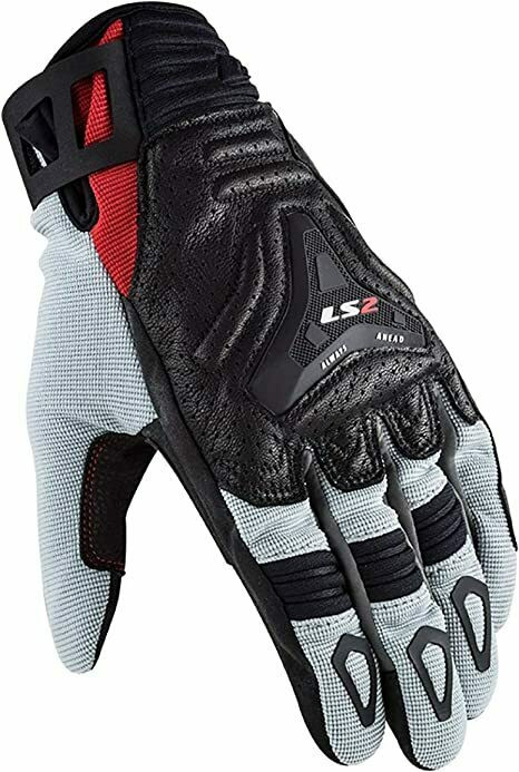 LS2 All Terrain Touring Red Gray Glove - Speed Addicts