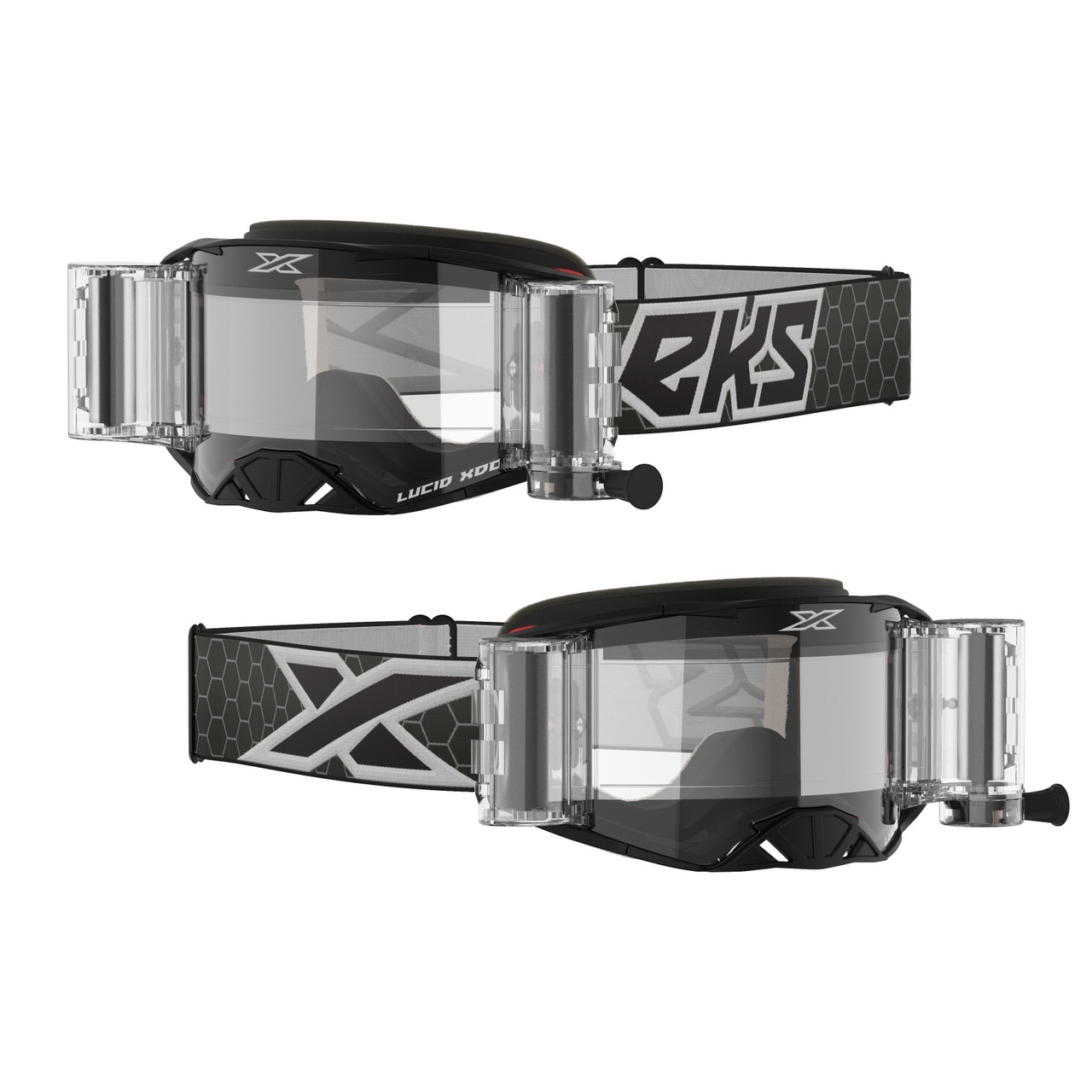 Eks Brand Lucid Goggle Race Pack Black/White Zip Off Clear - 067-11100