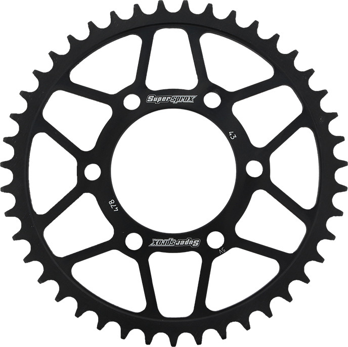 Supersprox Rear Sprocket Steel 43T-520 Blk Kaw - RFE-478-43-BLK