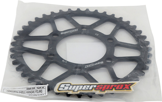 Supersprox Rear Sprocket Steel 43T-520 Blk Kaw - RFE-478-43-BLK