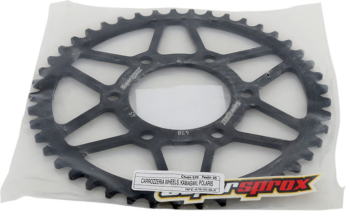 Supersprox Rear Sprocket Steel 45T-520 Blk Kaw - RFE-478-45-BLK
