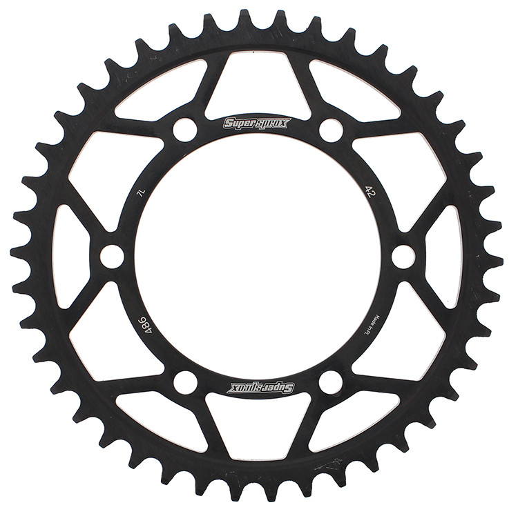 Supersprox Rear Sprocket Steel 42T-520 Blk Hon/Kaw - RFE-486-42-BLK