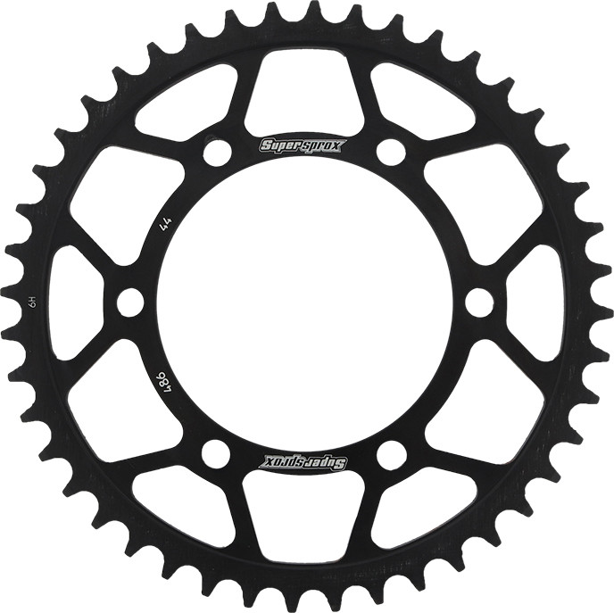 Supersprox Rear Sprocket Steel 44T-520 Blk Hon/Kaw/Yam - RFE-486-44-BLK