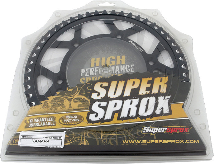 Supersprox Rear Sprocket Aluminum 51T-520 Blk Yam - RAL-245-51-BLK