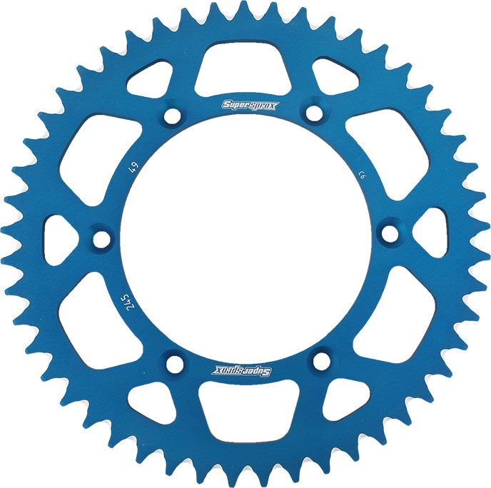 Supersprox Rear Sprocket Aluminum 49T-520 Blu Yam - RAL-245-49-BLU
