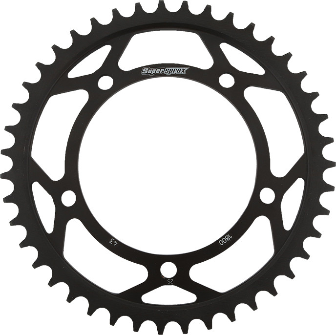Supersprox Rear Sprocket Steel 43T-530 Blk Suz/Tri - RFE-1800-43-BLK