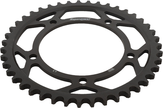 Supersprox Rear Sprocket Steel 43T-530 Blk Suz/Tri - RFE-1800-43-BLK