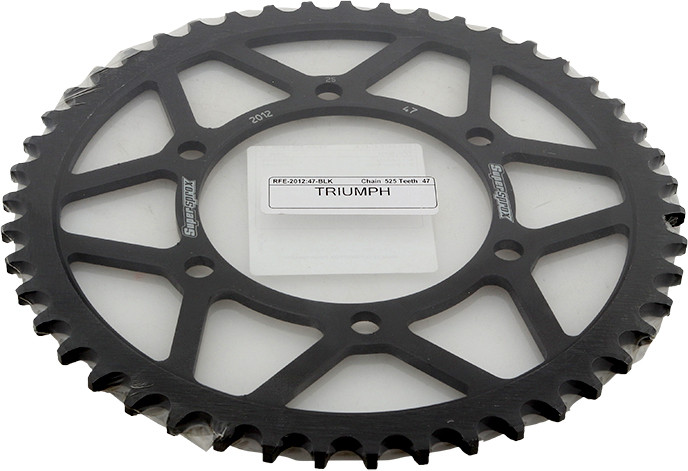 Supersprox Rear Sprocket Steel 47T-525 Blk Tri - RFE-2012-47-BLK
