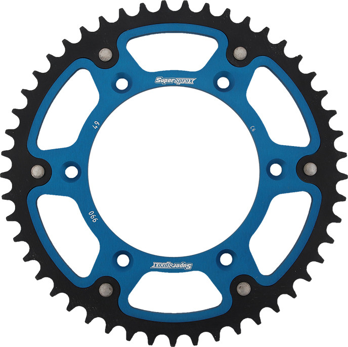 Supersprox Rear Stealth Sprocket Alu/Stl 49T-520 Blu Husq/Ktm - RST-990-49-BLU