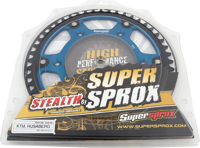 Supersprox Rear Stealth Sprocket Alu/Stl 49T-520 Blu Husq/Ktm - RST-990-49-BLU