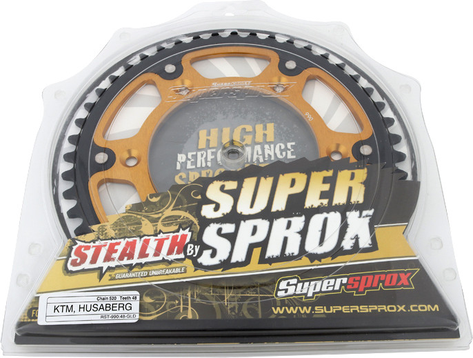 Supersprox Rear Stealth Sprocket Alu/Stl 48T-520 Gld Hus/Husq/Ktm - RST-990-48-GLD
