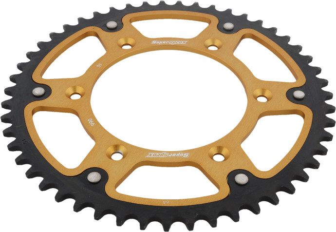 Supersprox Rear Stealth Sprocket Alu/Stl 51T-520 Gld Husq/Ktm - RST-990-51-GLD