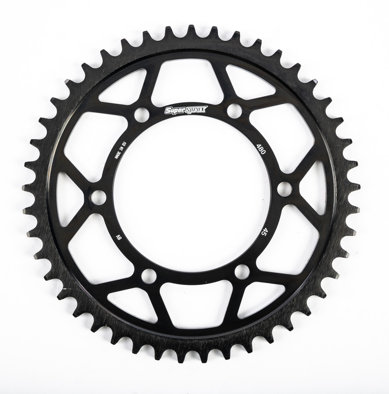 Supersprox Rear Edge Sprocket Steel 45T-525 Blk Suz/Yam - RFA-480-45-BLK