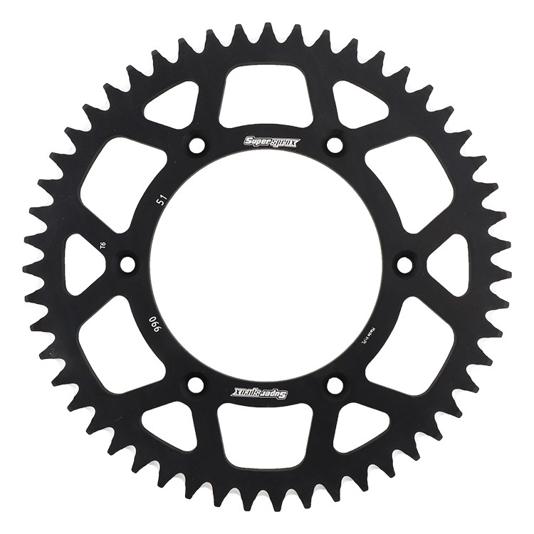 Supersprox Rear Sprocket Aluminum 51T-520 Blk Husq/Ktm - RAL-990-51-BLK