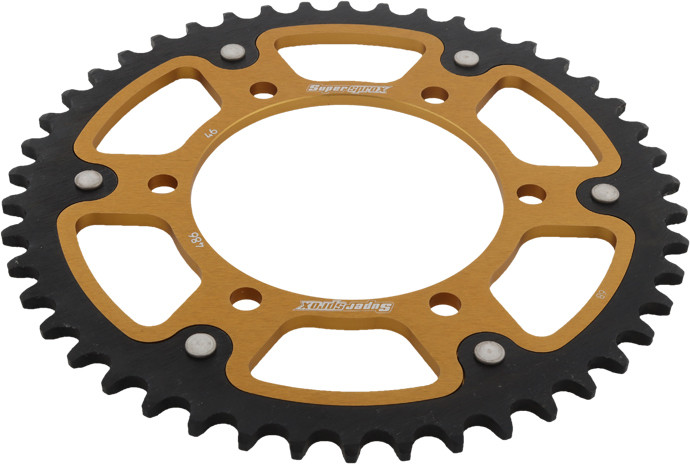 Supersprox Rear Stealth Sprocket Alu/Stl 46T-520 Gld Hon/Kaw/Yam - RST-486-46-GLD