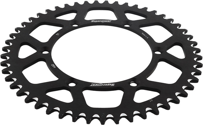 Supersprox Rear Sprocket Aluminum 51T-520 Blk Kaw - RAL-460-51-BLK