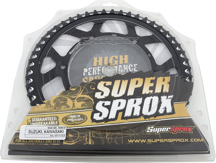 Supersprox Rear Sprocket Aluminum 51T-520 Blk Kaw - RAL-460-51-BLK