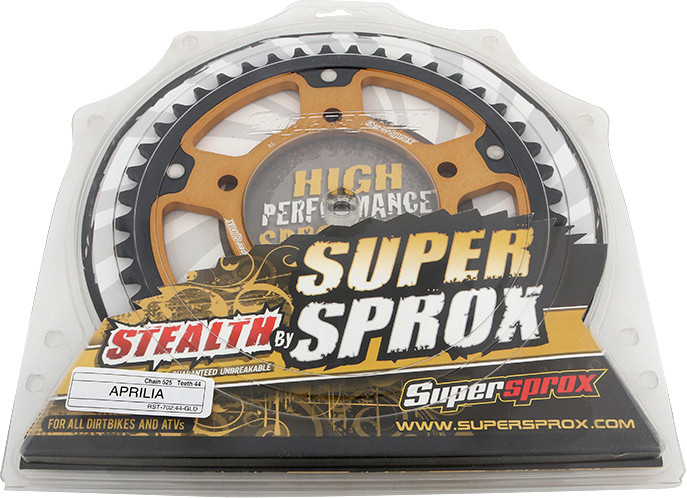 Supersprox Rear Stealth Sprocket Alu/Stl 44T-525 Gld Apr - RST-702-44-GLD