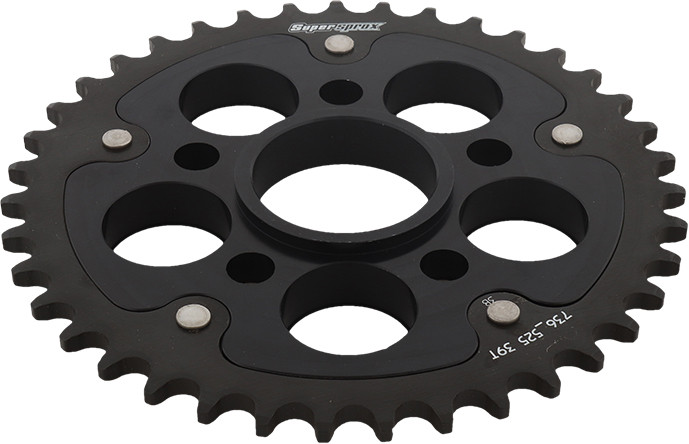 Supersprox Rear Stealth Sprocket Alu/Stl 39T-525 Blk Duc - RST-736525-39-BLK