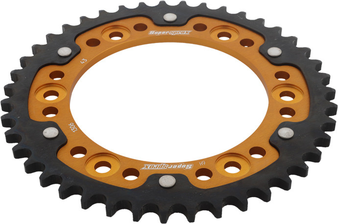 Supersprox Rear Stealth Sprocket Alu/Stl 43T-530 Gld Hon - RST-1306-43-GLD